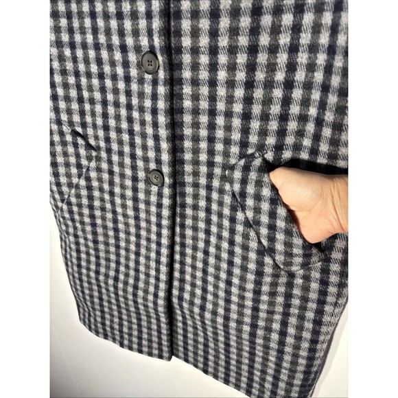 Everlane The Italian ReWool Cocoon Coat Navy/Gray Check Women's Size XXS New - Picture 10 of 16